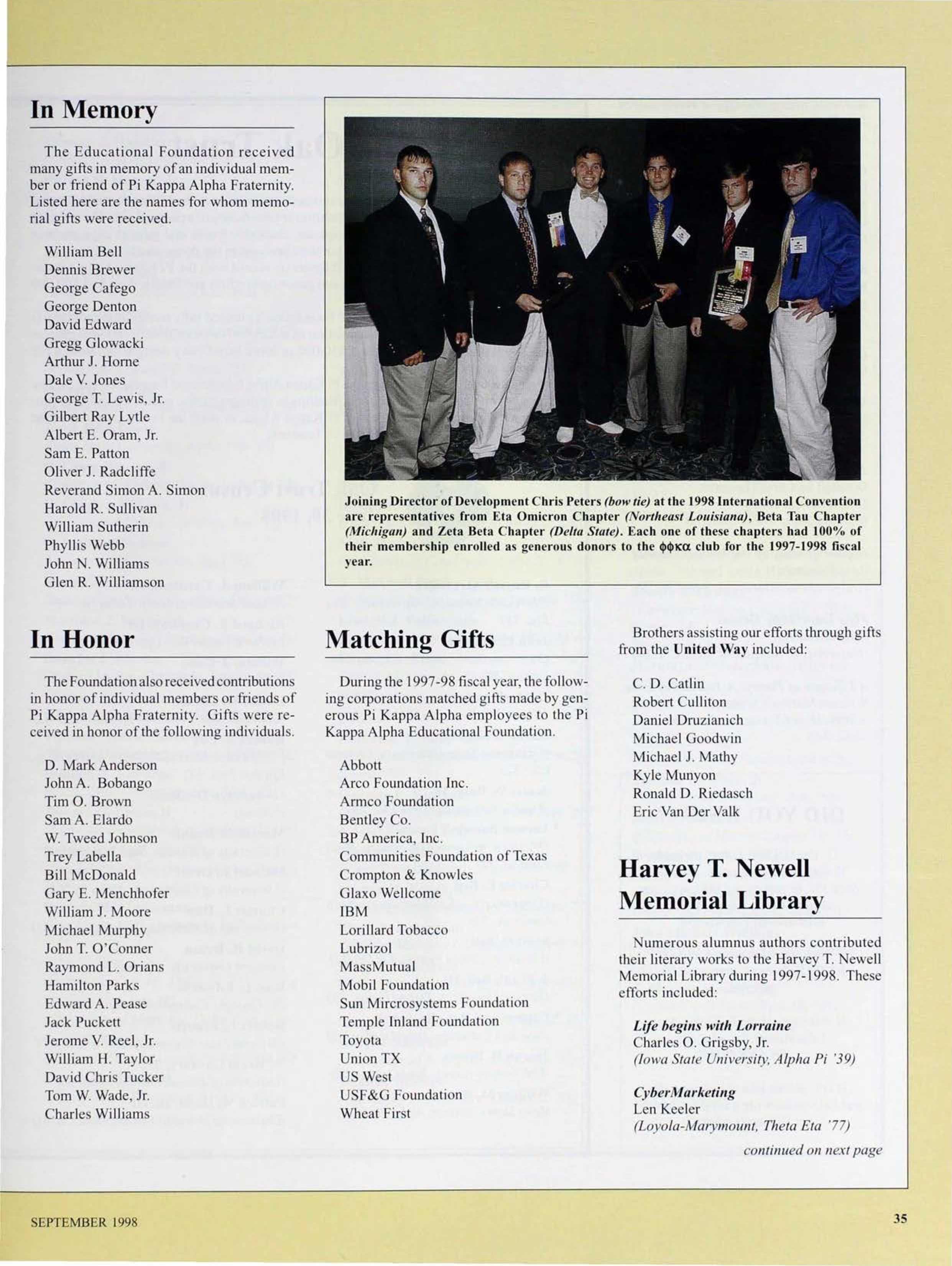 Pi Kappa Alpha Educational Foundation: Harvey T. Newell Memorial Library